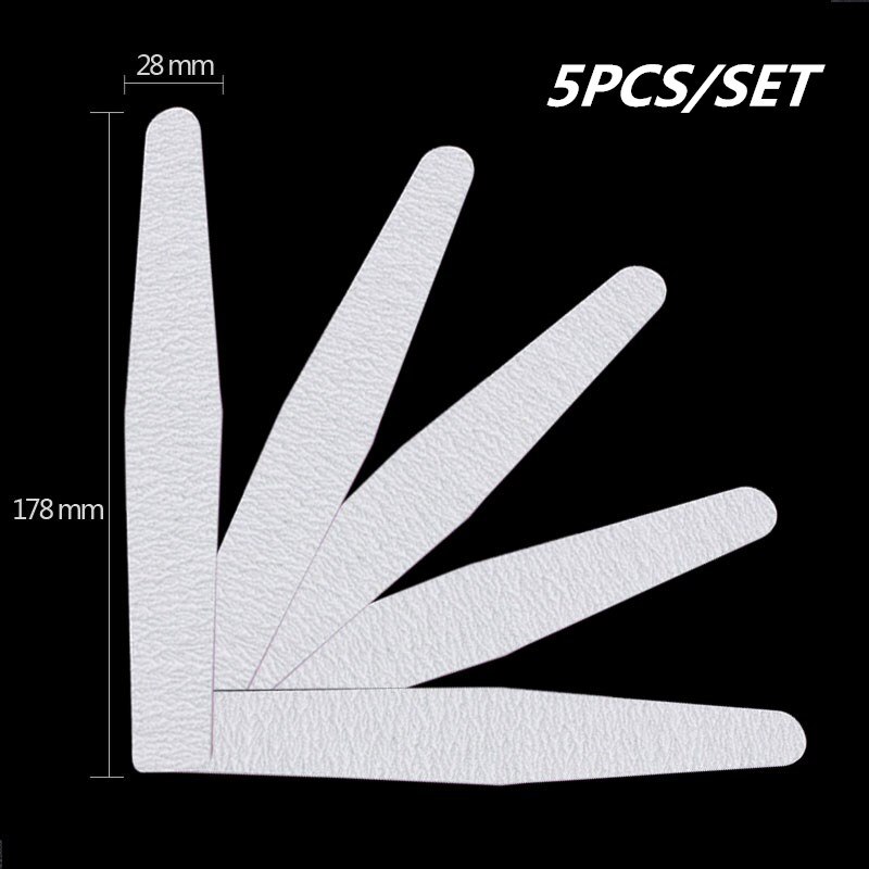 5pcs/Set Nails Files For Manicure 100/180 Thick Boat Sandpaper Durable Nail Buffer Grit Sand Fing Nail Art Tools Accessories: 03X5