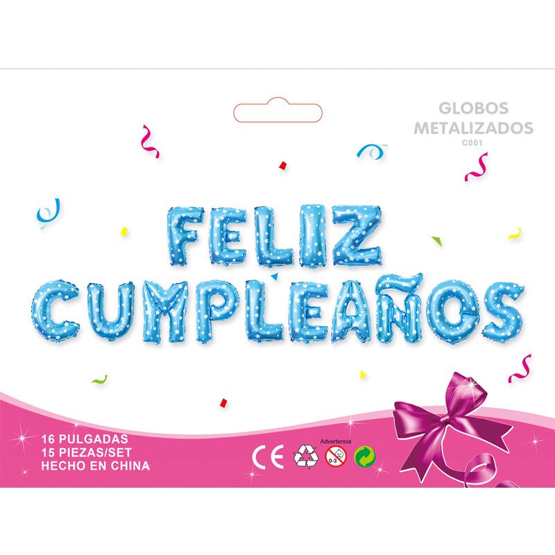 16 inch Letters HAPPY BIRTHDAY Foil Balloons Happy Birthday Party Decoration Kids Alphabet Air Balloons Baby Shower Supplies: Five star blue