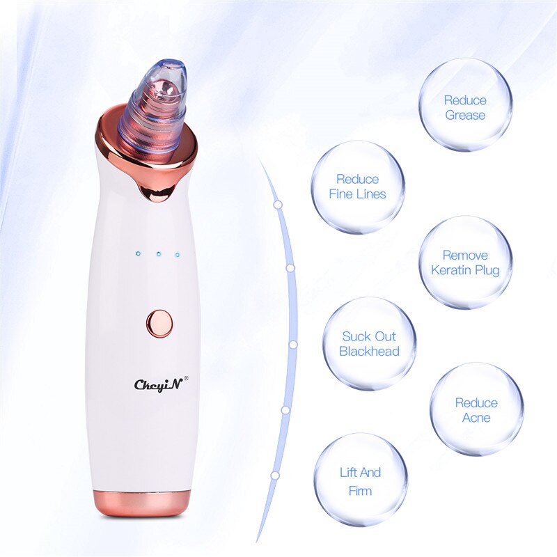 CkeyiN 5 in 1 Face Vacuum Suction Pore Cleaner Nose Blackhead Remover Acne Pimple Removal Household SPA Skin Care