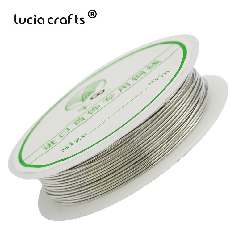 Lucia håndværk 0.3/0.4/0.5/0.8mm sliver perletråd metal håndværk ledning perle hånd tablet 1 rulle / pakke  i0204: Sølv 0.8mm