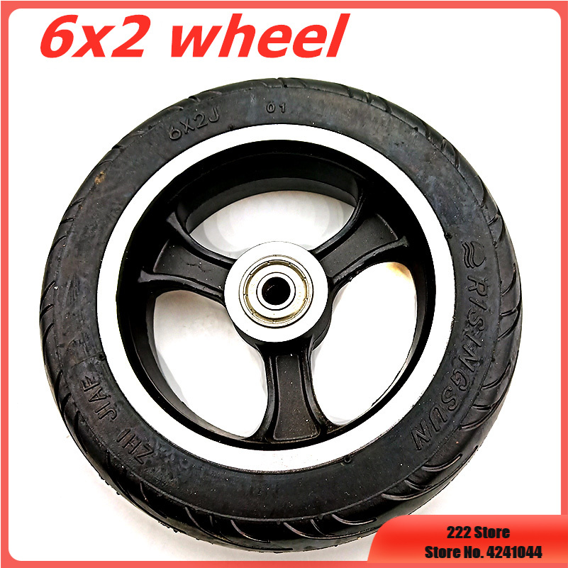 Electric Scooter 6 Inch Wheel 6x2 With Air tyre/Solid Tire Metal Hub 608 /628 Bearings 8/10mm Axle Hole Trolley Cart