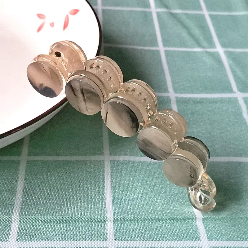 Simple Marble Pattern Banana Clip Women Acetate Leopard Ponytail Holder Hair Clip Casual Tortoiseshell Large Hairpin