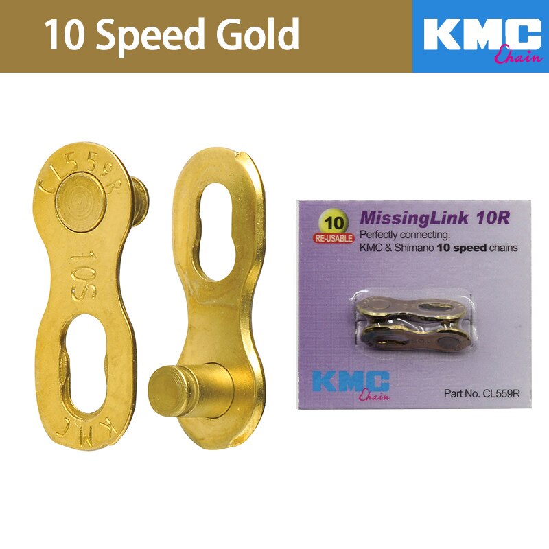 KMC – maillons de chaîne de vélo de route, 6/7/8/9/10/11 vitesses, une paire, or argent, pour Shimano: 10 speed Gold