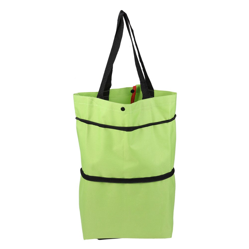 Foldet indkøbskurv bærbar bilbagage vogn foldet slæbebåd taske sammenklappelig indkøbskurv grøntsager arrangørvogn: Grøn