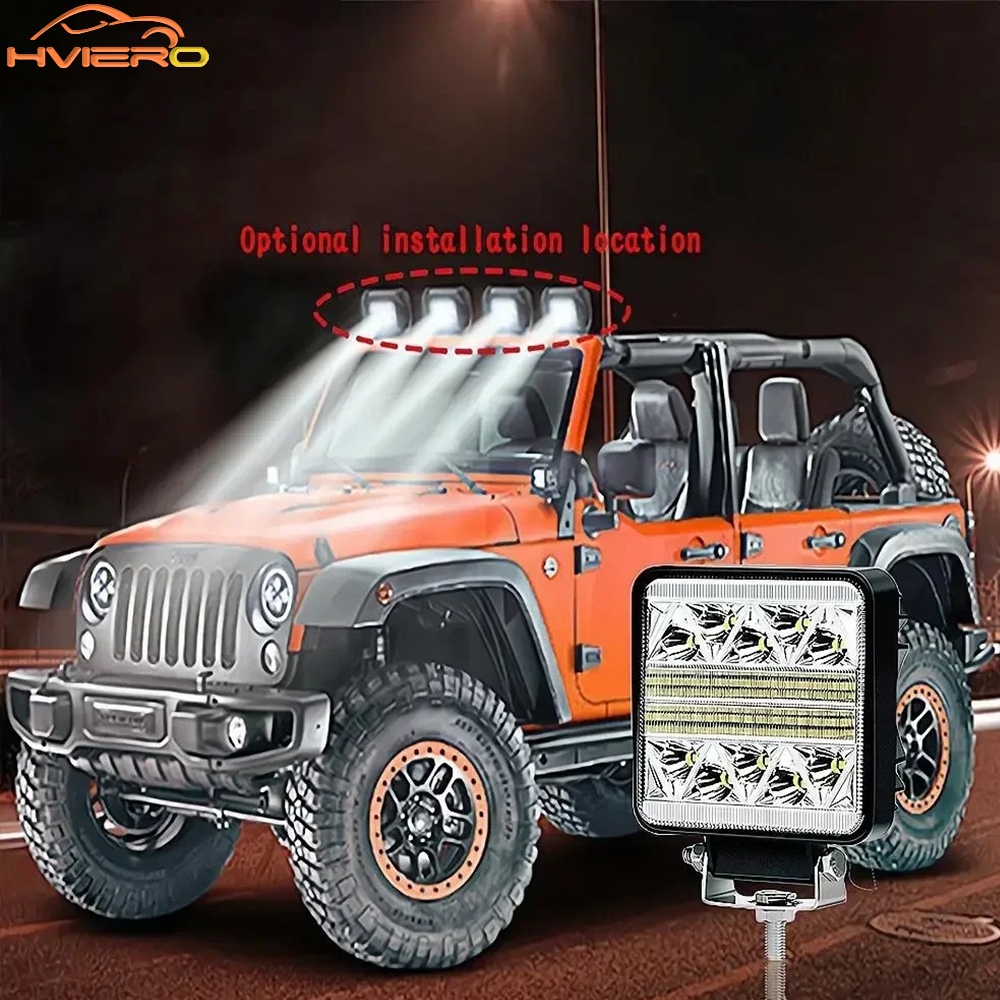 Auto Werklamp Bar 102W 10LED Wit 12v Motorfiets Grootlicht Fog Offroad Pickup ATV 4WD SUV Truck lamp Exterieur Modificatie