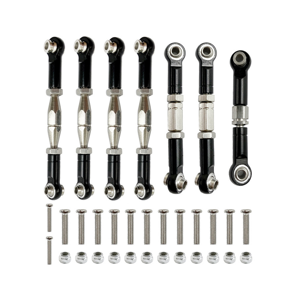 Juego de varillas de dirección con varilla de tracción servo de conexión de metal para WLtoys 1:14 144001 124018 124019 Piezas de actualización de coche RC: Verde claro