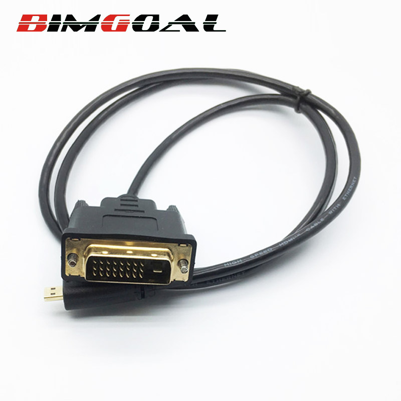 High Speed Micro HDMI to DVI cable DVI-D 24+1 Cable male to male hdmi to dvi cable for