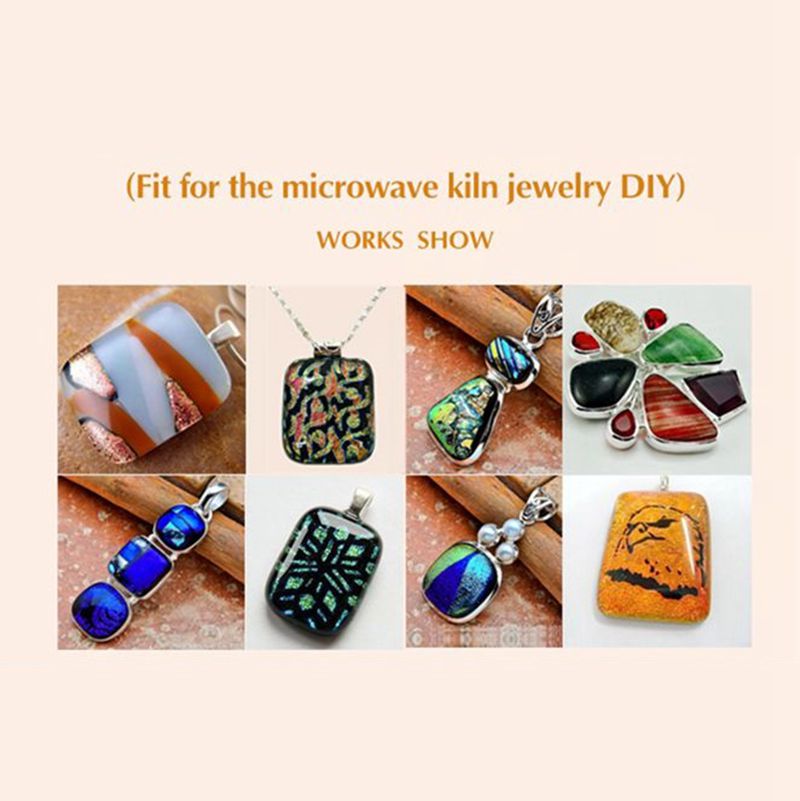 Juego de 5 bolsas de vidrio dicroico Fusing accesorios de horno de microondas para decoración artesanal DIY
