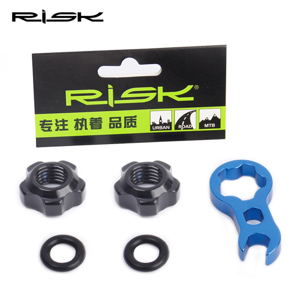 Risico 2pcs Fiets Presta Ventiel Moer Waterdichte MTB Racefiets Ventiel Vaste Moer Met Installatie Moersleutel Fiets Accessoires