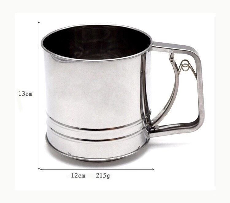 Outil de cuisson grand double poudre tamis tasse semi-automatique à main farine tamis gâteau outil