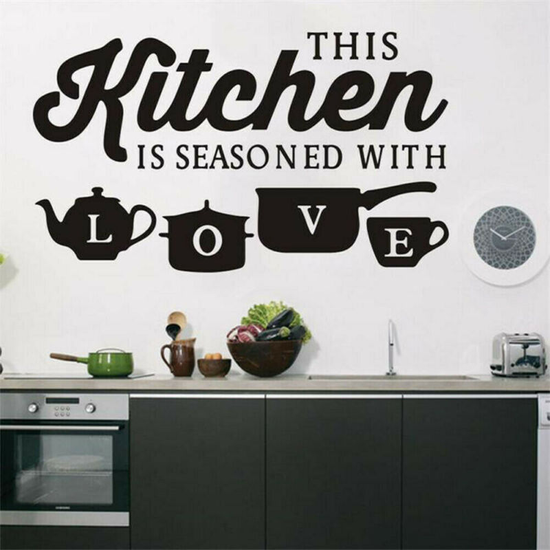 Køkken gryde kop kærlighed wallstickers kunst spisestue aftagelige decals gør-det-selv boligindretning
