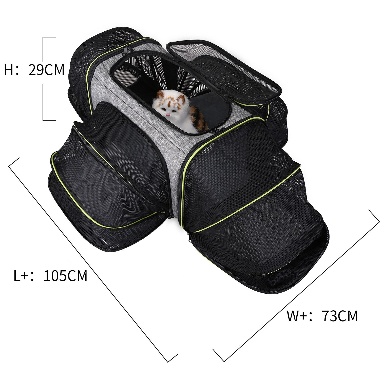 Luxury Expandable Cat Carrier Backpack Portable Small Pet Carrier Airline Approved Breathable Mesh Cat Backpack Carrier Foldable: Four-sided Fan
