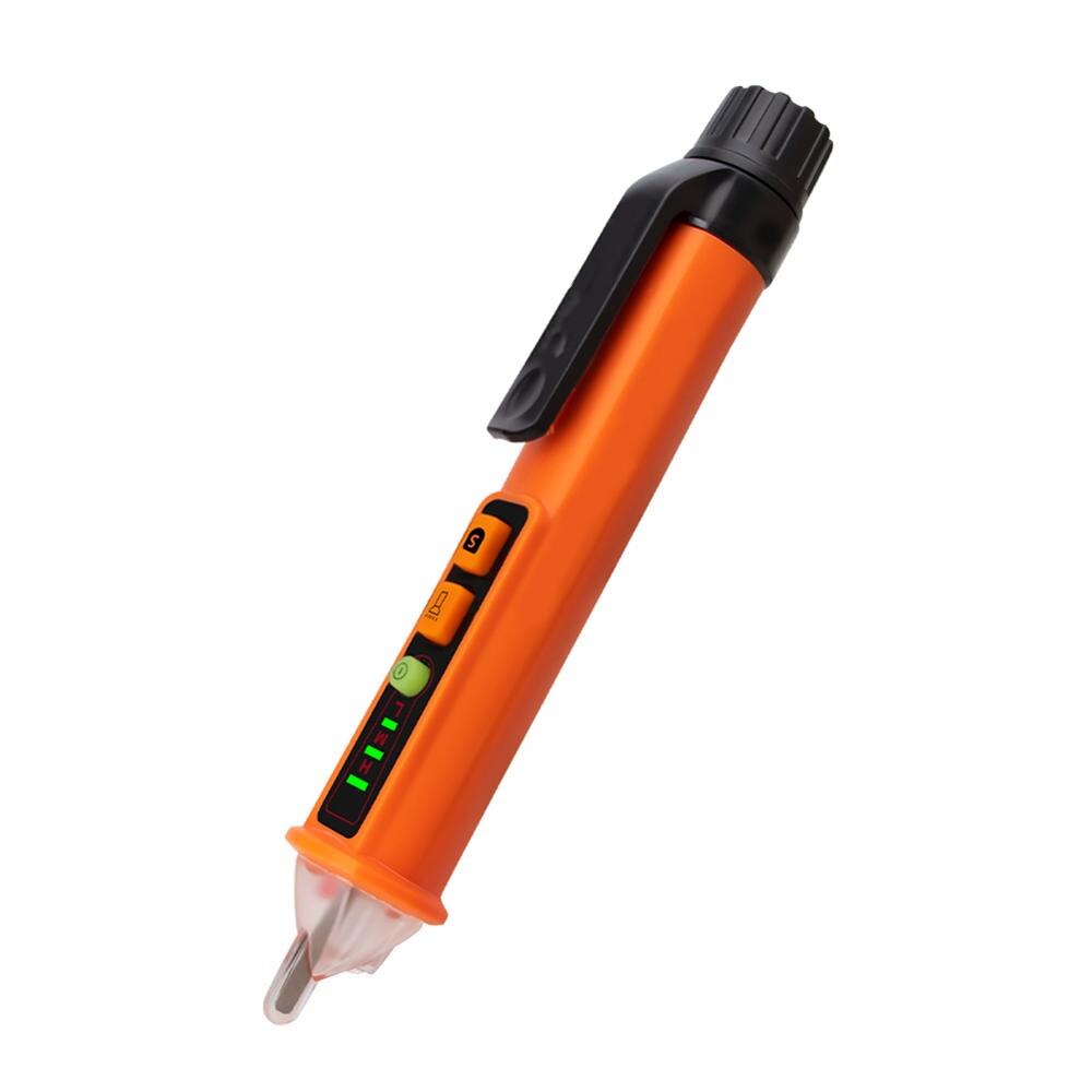 Vd901 contactloze elektrische testerpennen 12-1000v wisselspanningsdetectoren stopcontact voltmeter spanningssensor checker meter tester: Oranje