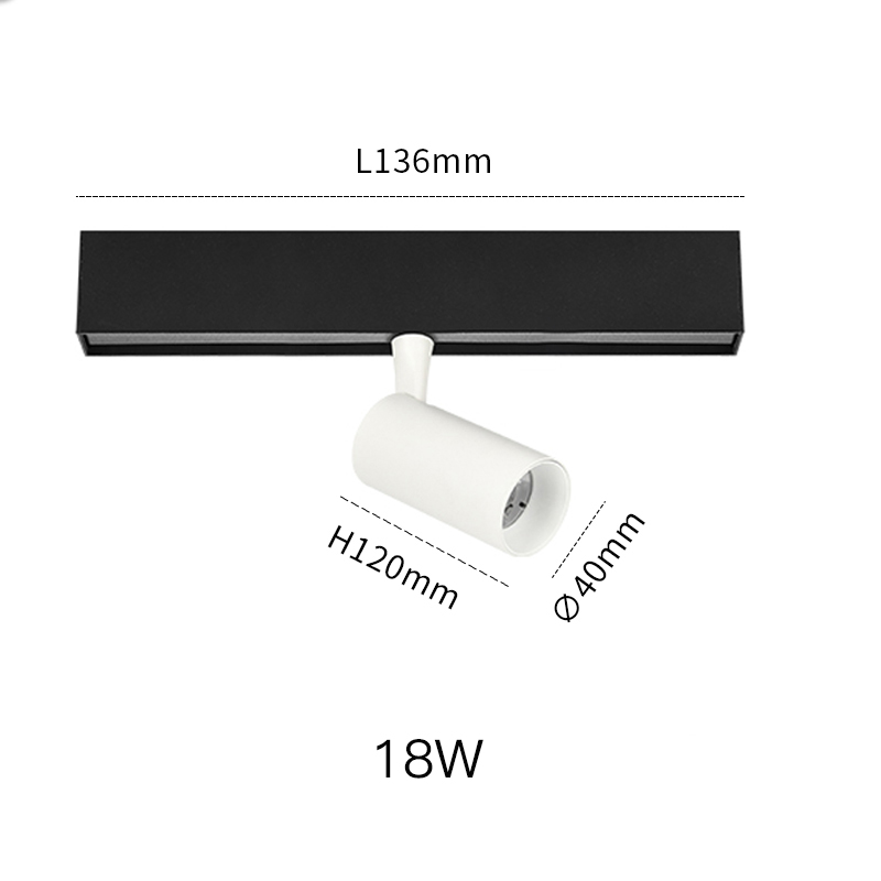 SCON Narrow Magnetic Track Light Borderless Recessed Rail Lighting Living Room Kitchen Ceiling Spotlight Mini Track Light: Yellow / black