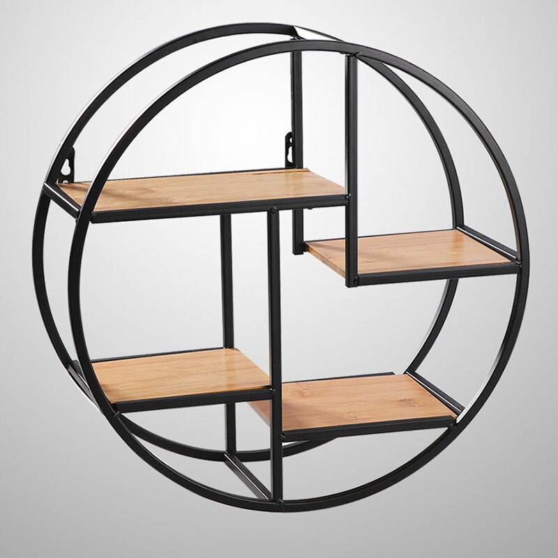 Fissato Al muro di Ferro Mensola Cremagliera Rotonda di Stoccaggio A Muro Supporto per Dispensa Cucina Soggiorno telecamera da letto