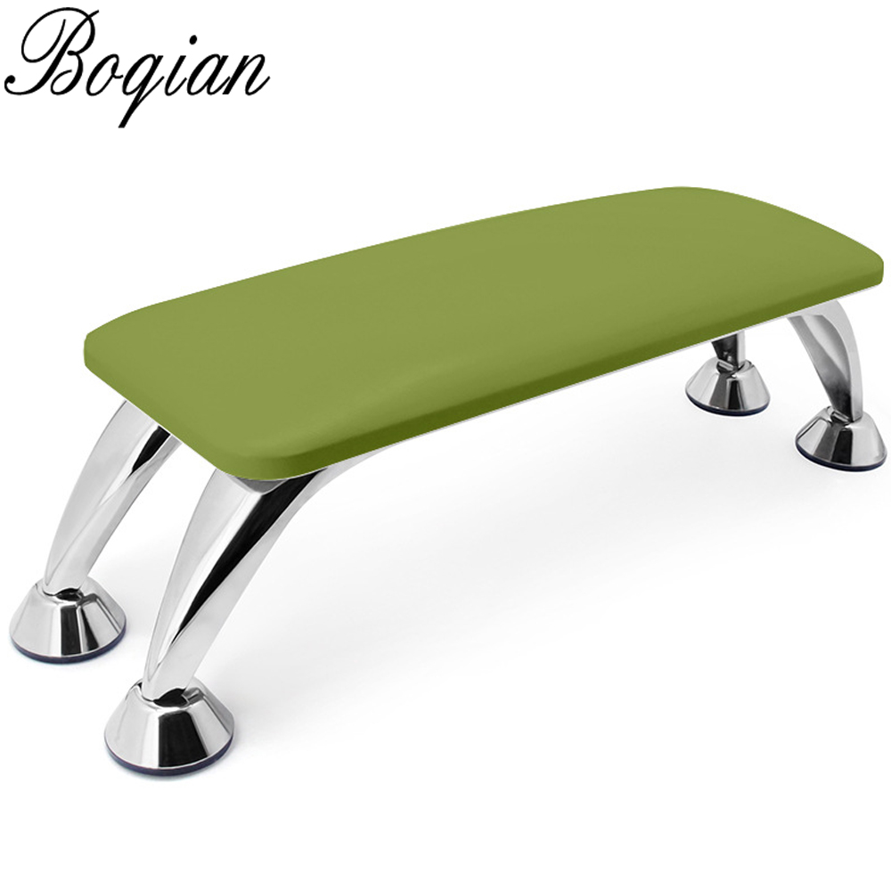 Bqan Nail Hand Kussen Nail Lederen Hand Kussen Rest Manicure Gereedschap Tafel Hand Kussen Kussen Houder Armleuningen Nail Art Stand bureau: green