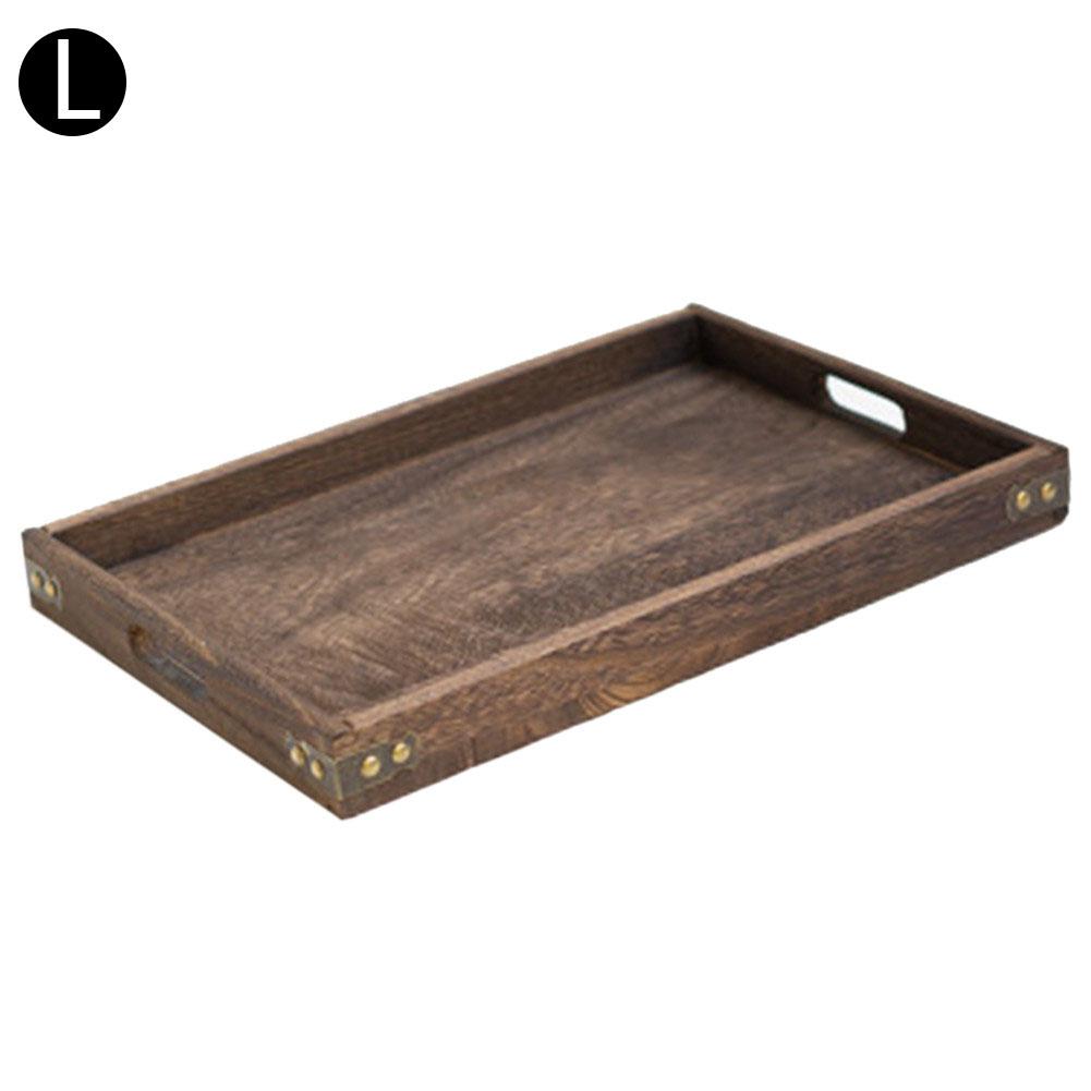 Japanese Tray Wooden Tea Tray Fruit Dish Desktop Decoration Rectangular Wooden Tray Debris Organizer Hotel Restaurant Home Decor: L