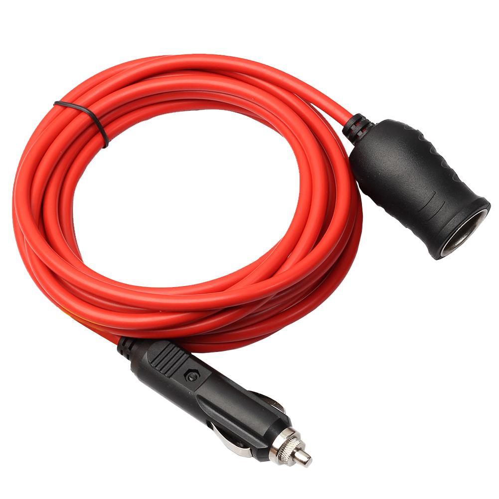 12V 24V Auto Sigarettenaansteker Sigarettenaansteker Mannelijke Te Vrouwelijke Verlengkabel Cord Kabel Plug socket 3.6M/12ft Rood