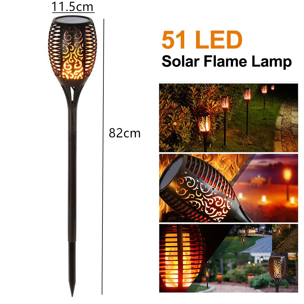 Led solar flamme fakkel lampe udendørs solar lamper til haveindretning lys flimrende lampe gårdhave balkon græsplæne sti spotlight