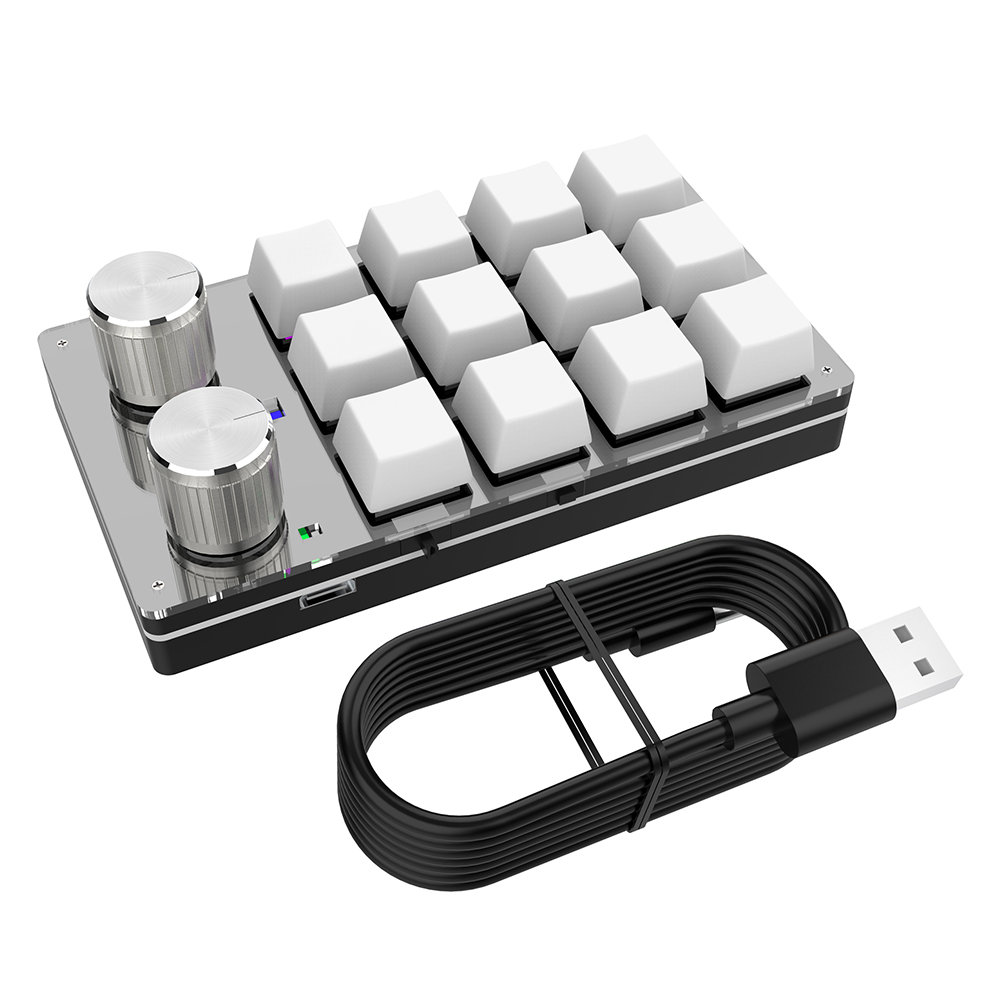 12 klawisz 2 pokrętło klawiatura makro RGB klawiatura mechaniczna gorący zamiana klawiatura niestandardowa klawiatura jednoręczna mini klawiatura robić gier mini klawiatura: W kolorze khaki
