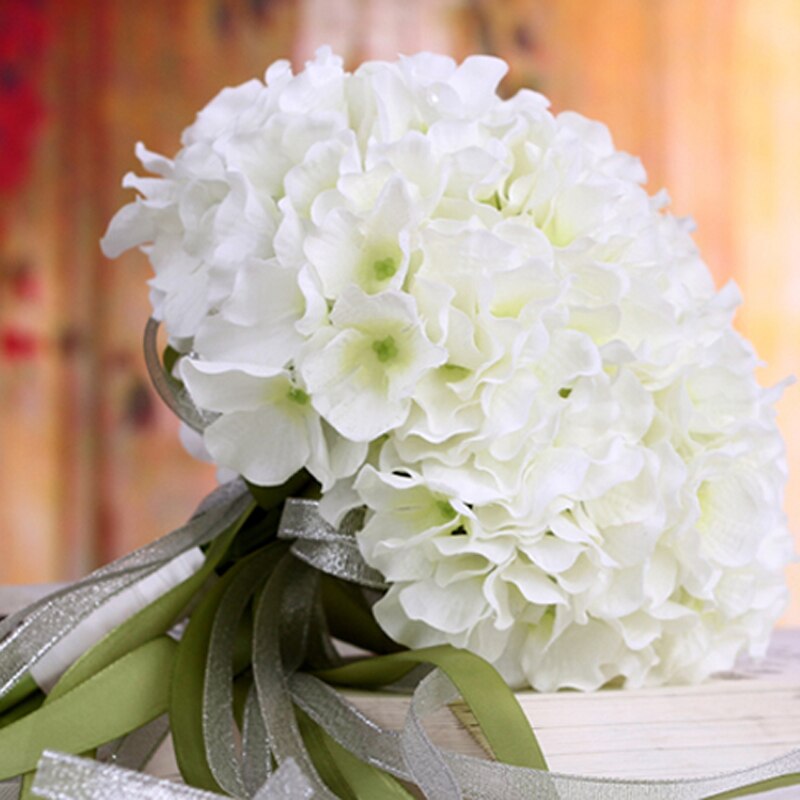 Buque De Noiva Romantic Holding Flowers Laurustinu with Ribbon Bridal Bouquet for Bridesmaids Flower Girl