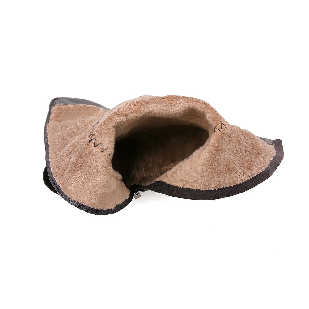 QZYERAI, nueva otoño , botas sobre las rodillas con tacón alto para mujer, botas termales de terciopelo para mujer, cremalleras, zapatos de mujer a la , talla 34-42