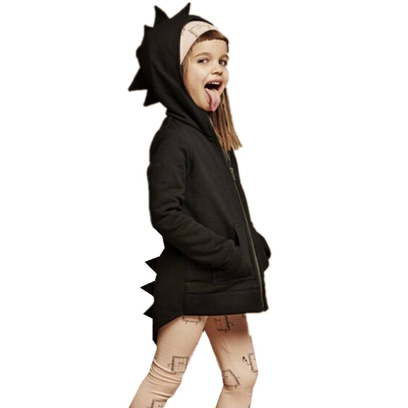 Cartoon dinosaurus capuchon baby rits jas sweatshirts kleding katoen lange mouwen jongens meisjes bovenkleding kostuum baby