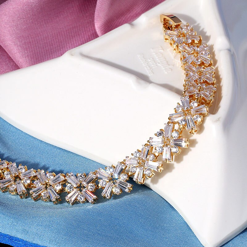 WEIMANJINGDIAN Luxury Cubic Zirconia Crystal CZ Tennis Bracelets for Women Bride or Bridesmaid