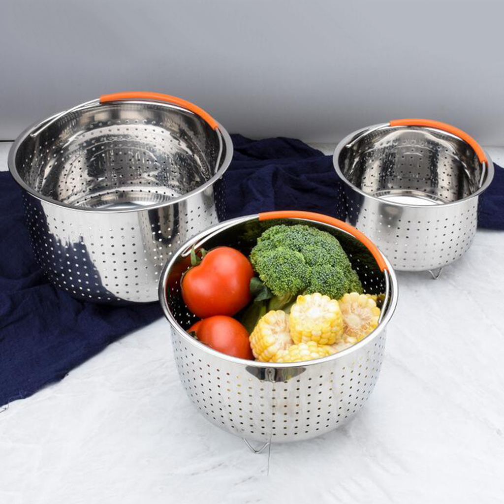 6qt ångkorg för tillbehör silinsats i rostfritt stål för de flesta  of 6 liter tryckkokare silver