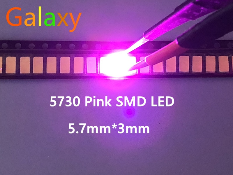100 pcs 5630/5730 SMD/SMT roze Kleur Surface Mount Diodes SMD SMT 5730 LED light Chip-(1.8 ~ 3.4 V/) diodes Ultra Birght Led