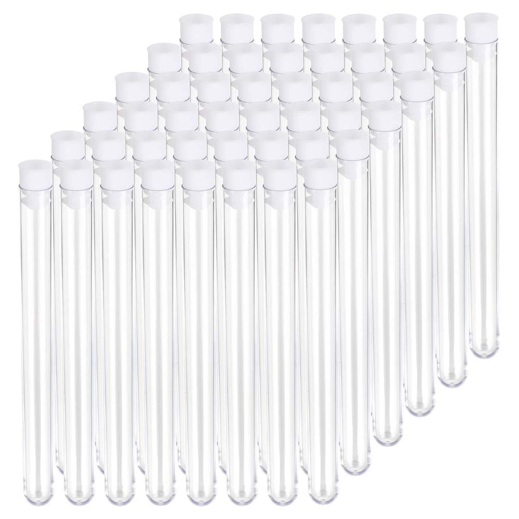 25ml 16x150mm Plastic Test Tubes with Caps Transparent Tubes for Lab Colleges Universities School Scientific Experiments（30pcs)