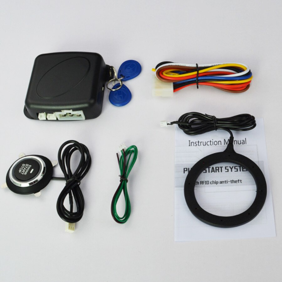 Universal 12V car one button start up system RFID key induction hidden lock boot anti-theft system