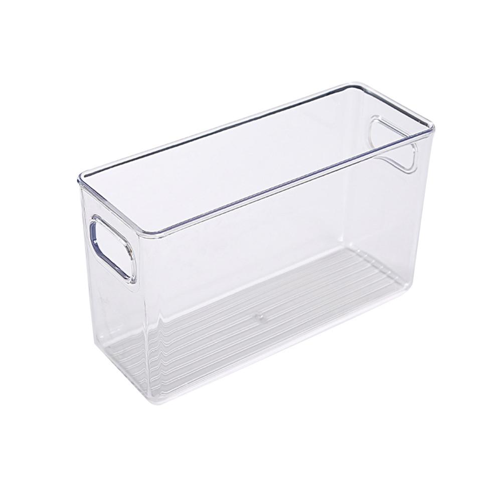 Clear Pantry Organizer Bins Household Plastic Food Storage Basket Box For Kitchen Countertops Cabinets Refrigerator Freezer: 26 x 9.8 x 15.3cm