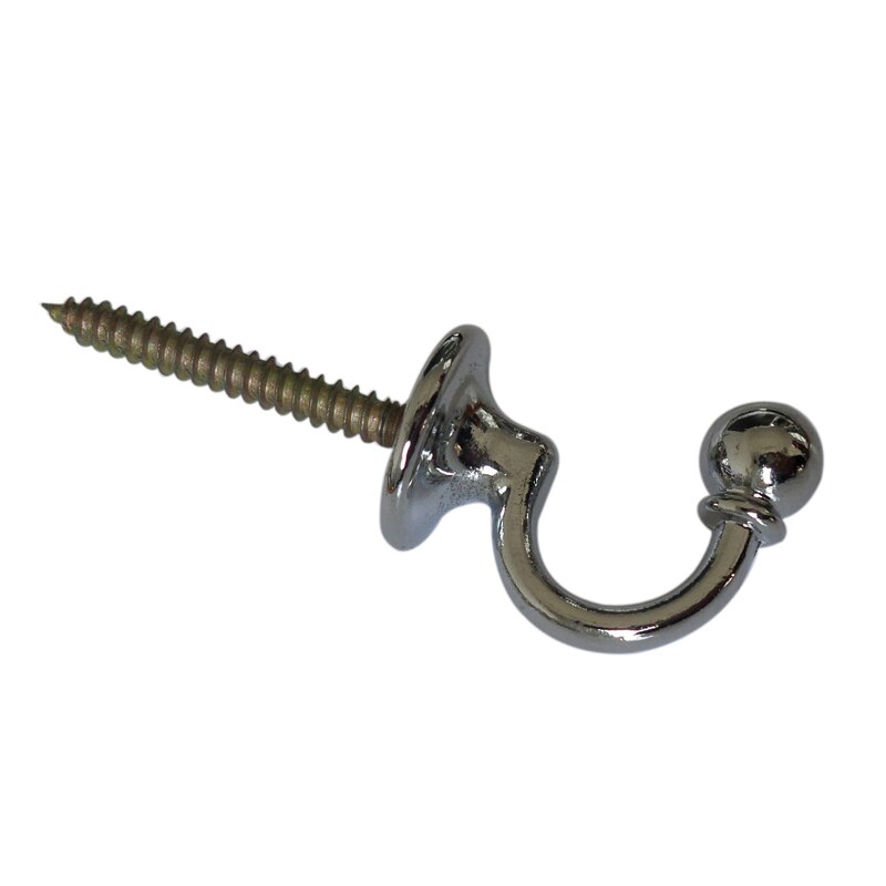 Crochets d&#39;embrasses pour rideaux en métal, 30mm, 10 pièces: chrome
