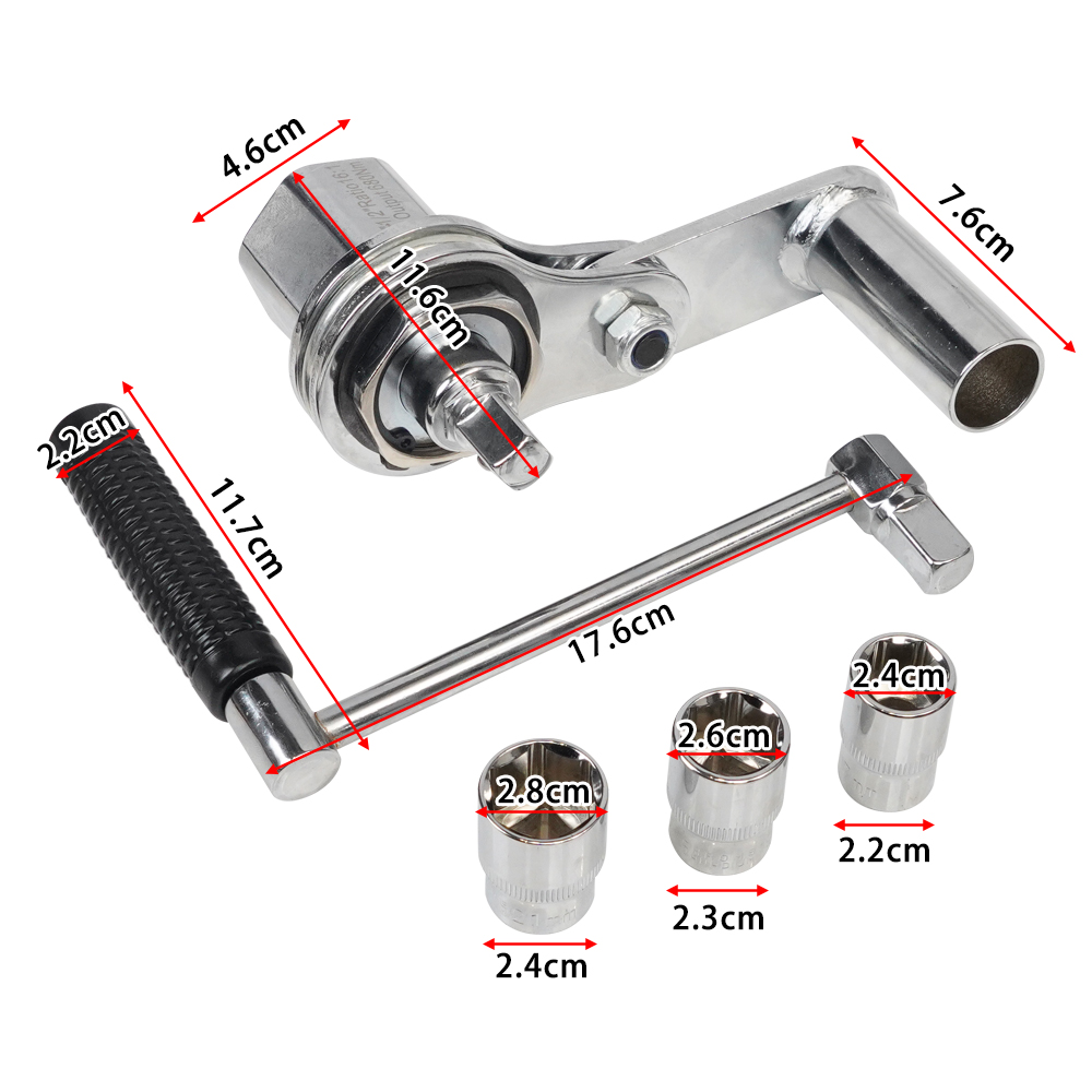 Momentnyckelsats 1/2 " vridmomentnyckel hjulmuttrarborttagare med 17mm/19mm/21mm hylsor