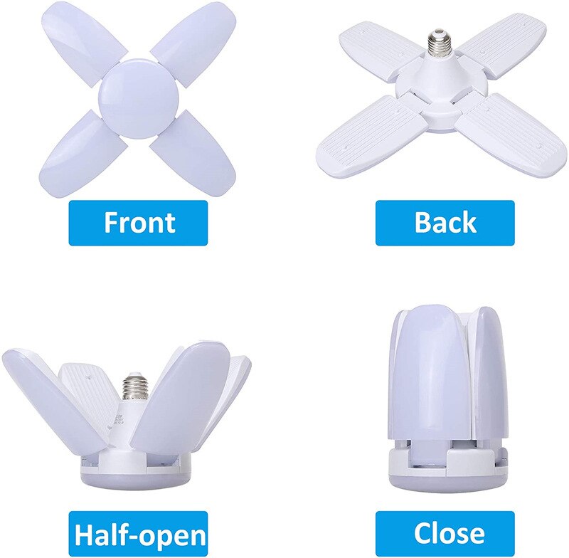 E27 Led Lamp Fan Blade Timing Lamp AC85-265V 28W Opvouwbare Led Industriële Lamp Lamp Voor Thuis Plafondlamp garage Licht
