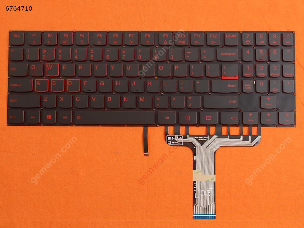 Nos español teclado para Lenovo legión Y520-15IKB Y520-15IKBA Y520-15IKBM Y520-15IKBN R720 R720-15IKB portátil rojo retroiluminada: US Version
