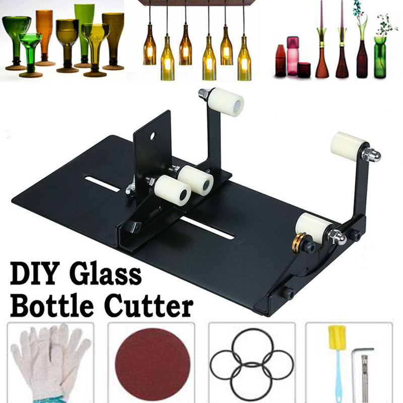 Glass Bottle Cutter Square Round Bottle Cutting Machine Wine Bottles Cutter Tool with Accessories TN99