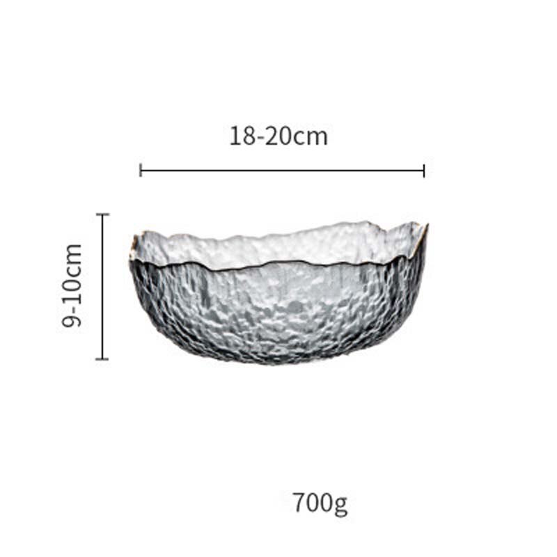 Green Code Irregular Glass Household Drawing Phnom Penh Glacier Fruit Salad Bowl Pyrex Fruit and Vegetable Plate