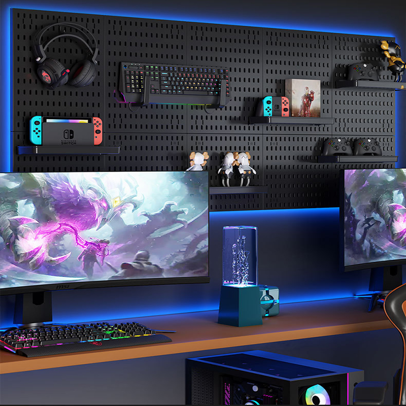 Paneles de pared perforados, organizador de pared, pantalla de montaje, Kit de tablero perforado artesanal, estante de tablero de almacenamiento de herramientas, baño y cocina