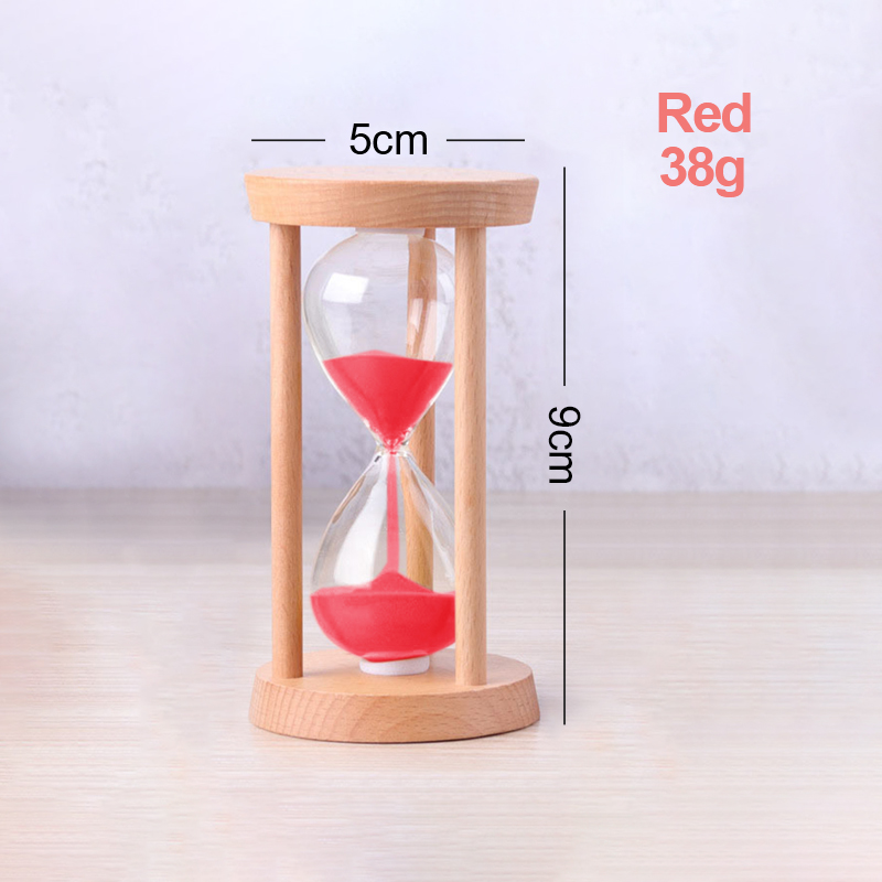 3/5 Min Houten Zandloper Desktop Decoratie Zand Klok Creatieve Timer Kid Game Douche Timer Moderne Woninginrichting 1pcs: Rood / 3 min