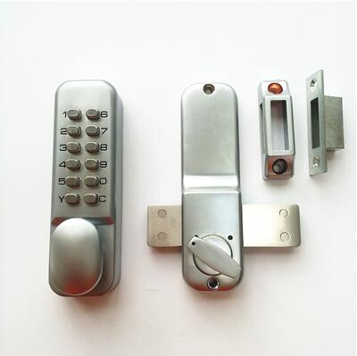 Outdoor mechanical password pin Code gate door garden steel locks Digital Mechanical Push button Surface Bolt block: silver color