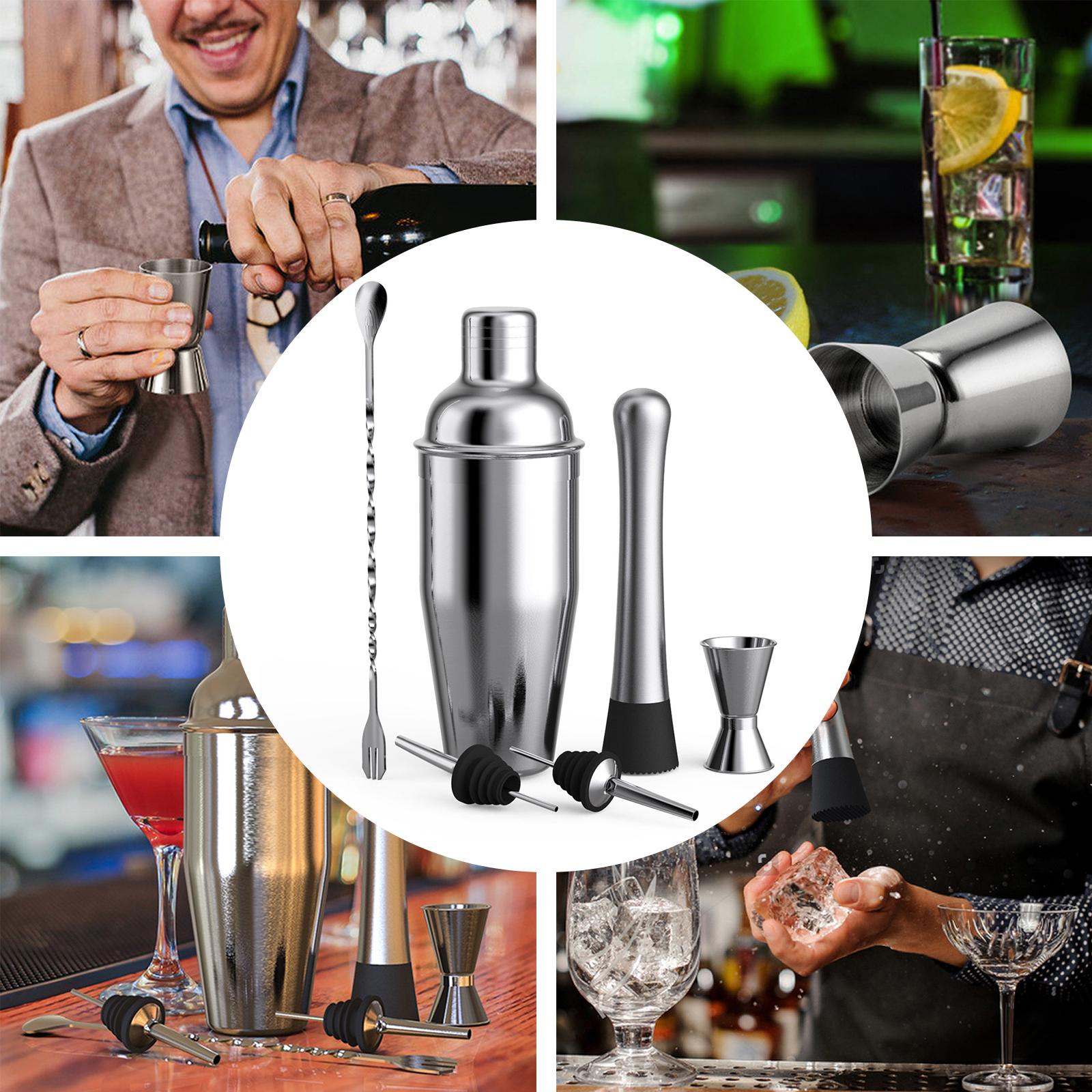 Stainless Steel Cocktail Shaker Ice Crusher Drink Making Pro Cocktail Set for Martini