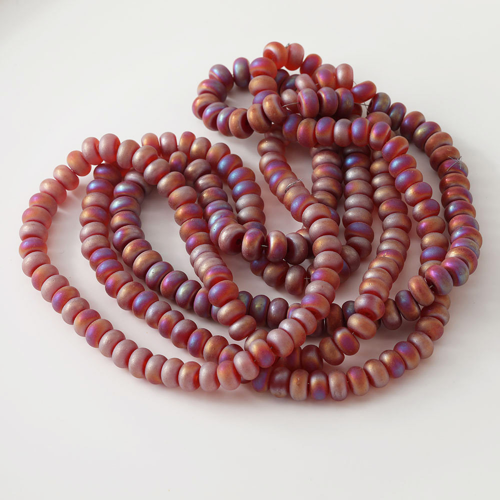 82 stk matterede flade perler skinnende glasperler til smykkefremstilling armbånd DIY perle halskæde 8mm: Grøn