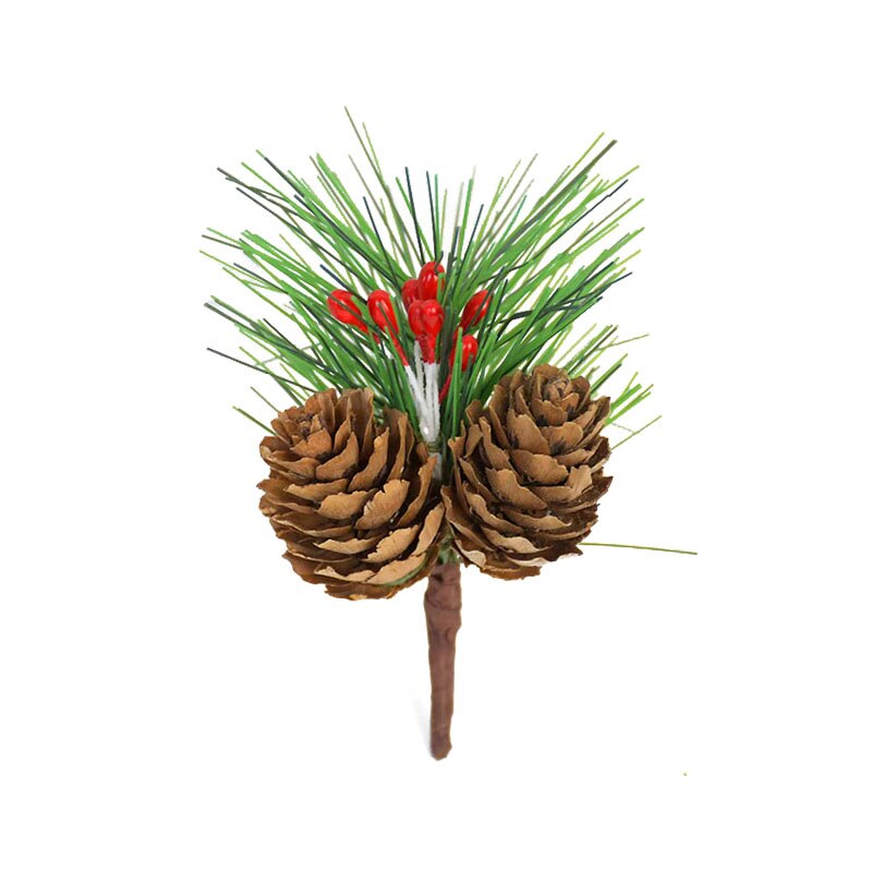 5pcs Christmas Artificial Flower Branches Red Christmas Berry Pine Cone DIY Home Decoration Xmas Party Christmas Tree Ornament: S01