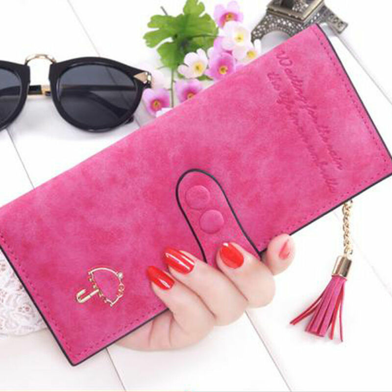 Women Leather Bifold Wallet Clutch Card Holders Purse Lady Long Handbag