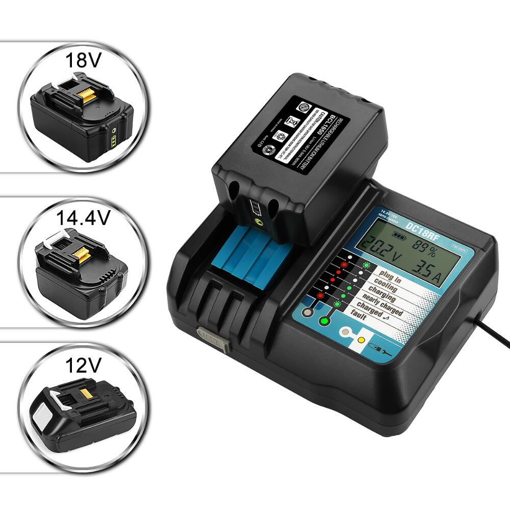 Alkuperäinen makita 18v 18000 mah 18.0ah ladattava sähkötyökalun akku led-litiumionin vaihto-lxt  bl1860b bl1860 bl1850: lla