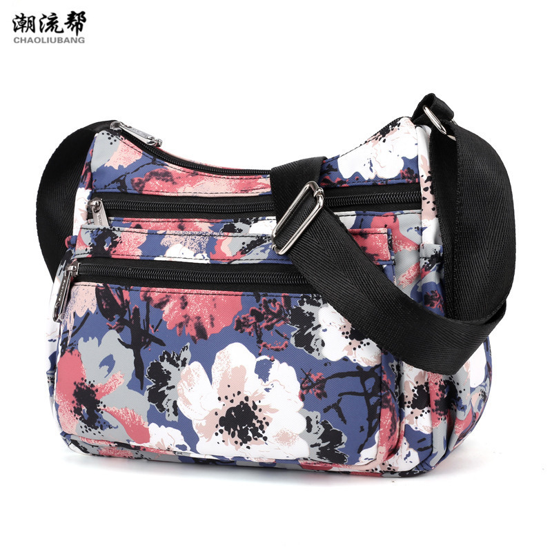 Imperméable à l'eau en Nylon femmes sacs de messager sac à main fourre-tout fleur bandoulière Bolsas embrayage voyage épaule Feminina Bolsos Mujer