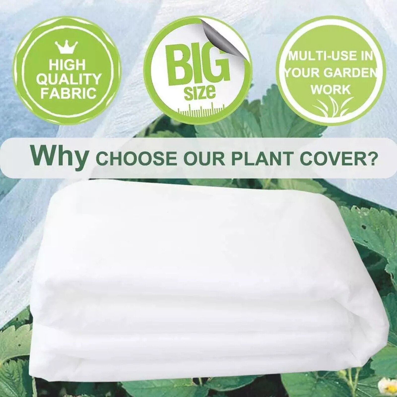Cubierta de planta reutilizable para invierno, tela no tejida, protección contra heladas, jardín, árboles, flores, verduras, cubierta cálida: Thin