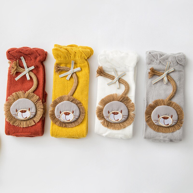 Chaussettes amples en coton pour bébés, motif Lion de dessin animé, pour garçons et filles, collection printemps et automne